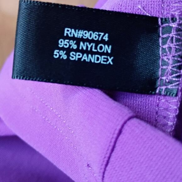 Vntg 2000s Boston Proper Purple Travel Knit 2-Piece Set Blazer 4 Dress Sz XS - Picture 13 of 16